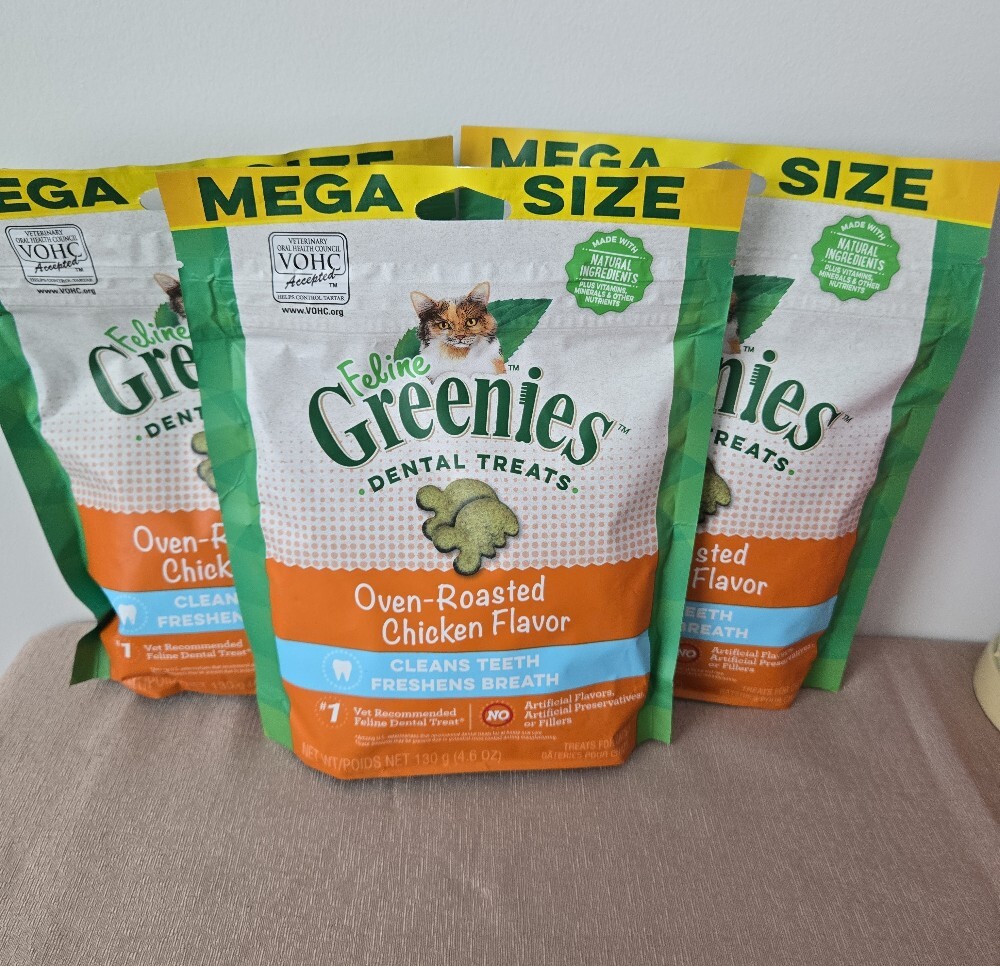 Feline Greenies Dental Treats – MEGA Size 3‑Pack (Oven‑Roasted Chicken Exp 4/27) - Picture 6 of 6